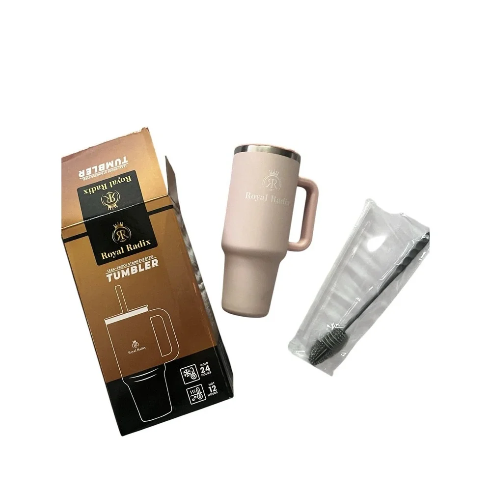 101.-   Pink Royal Radix 40oz stainless steel leak proof Tumbler